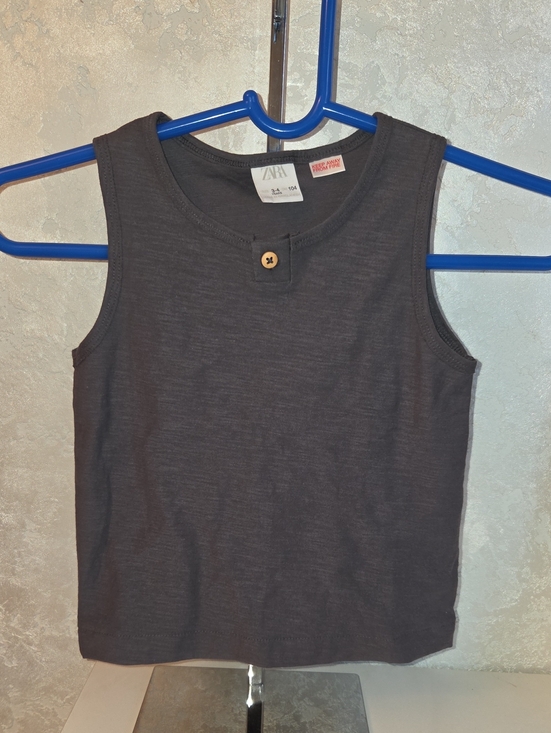 Zara Other - Zara Kids Dark Charcoal Sleeveless Tank with Wooden Button